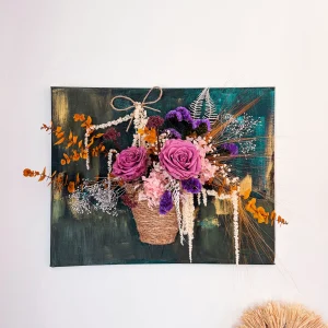 Oeuvre florale murale "Saphira" personnalisable